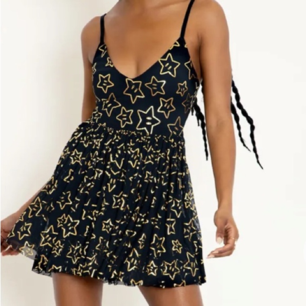 NWOT BlackMilk Super Stars Sheer Tier Dress Limited - S